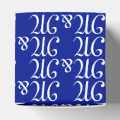 Cobaltblau für Paare-Initials Geschenkschachtel (Oben)