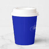 Cobaltblaue und weiße Papierbecher (Rechts)