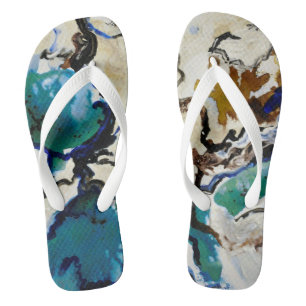 CobaltMoonDesign Blue Lagoon Adult, Flip Flops Badesandalen