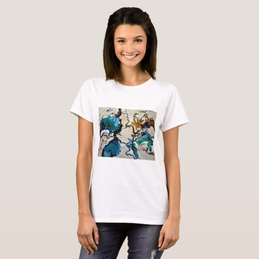 CobaltMoonDesign - Kunst-T - Shirt Blau-Lagune (Vorne ganz)