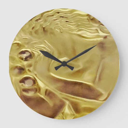 Cobaltmoondesign, Kunst, Uhr, Golddame, Glas, Große Wanduhr (Vorderseite)