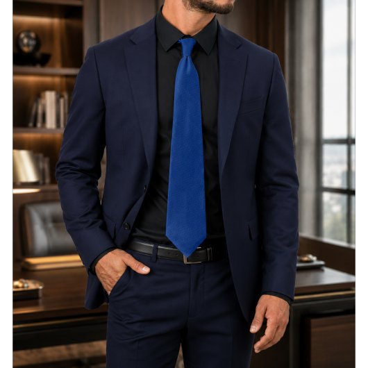 Cobalune Deep Royal Blau Texturiert Krawatte