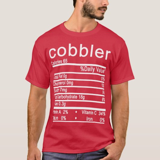 cobbler Nutrition Facts Funny Erntedank T-Shirt (Vorderseite)