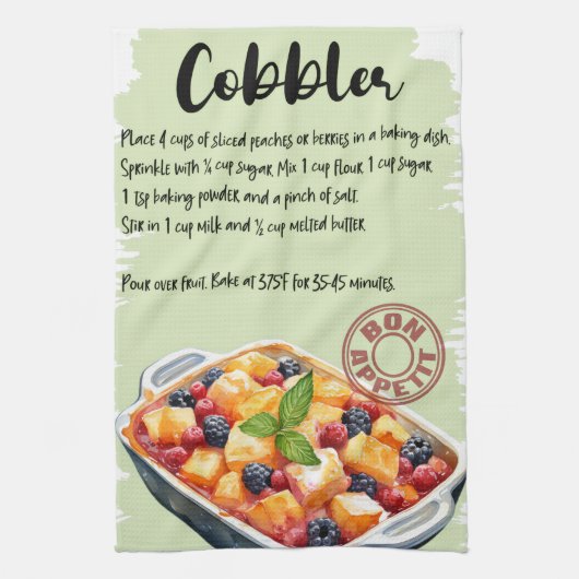 Cobbler-Rezept Geschirrtuch (Vertikal)
