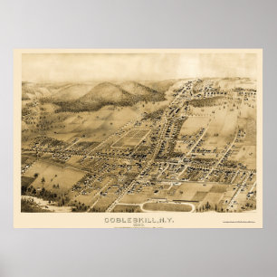 Cobbleskill, NY panoramische Karte - 1883 Poster