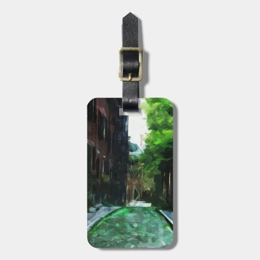 Cobblestone Street Beacon Hill Boston Abstrakt Gepäckanhänger (Vorderseite vertikal)