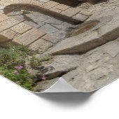 Cobblestone street, stone buildings, historic poster (Ecke)