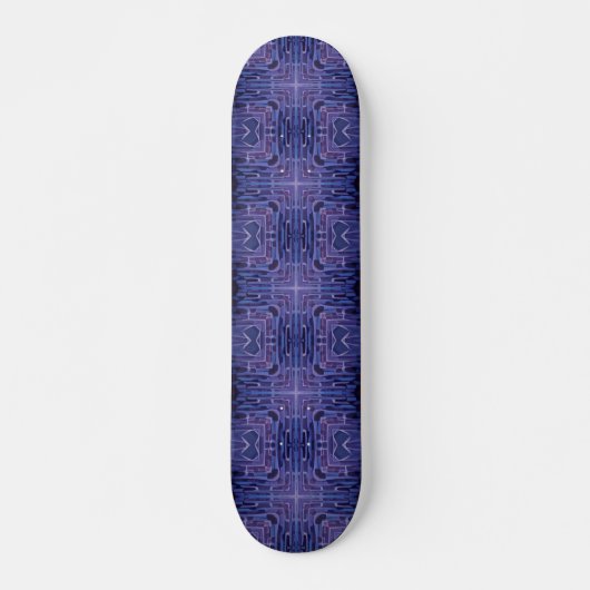 Cobblestones blaue violette geometrische Kunst Skateboard (Vorne)