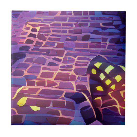 Cobblestones Hintergrundbeleuchtung lila gelbe Gra Fliese (Vorderseite)
