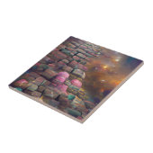 Cobblestones mystische rosa grüne grafische Kunst Fliese (Seite)