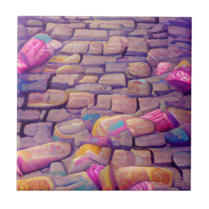 Cobblestones psychedelische Farben grafische Kunst Fliese