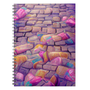 Cobblestones psychedelische Farben grafische Kunst Notizblock