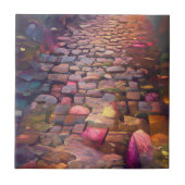 Cobblestones Psychische Farben grafische Kunst Fliese (Vorderseite)