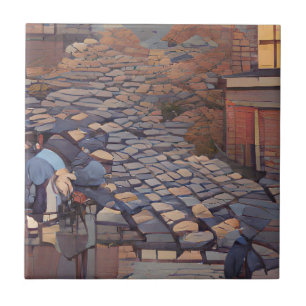 Cobblestones Street-Grafik-Kunst Fliese