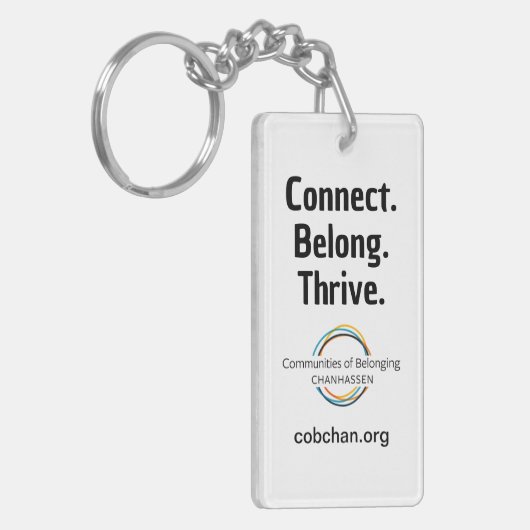 CoBC Schlüsselanhänger - Connect Belong Thrive (Vorderseite links)