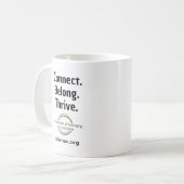CoBC-Tasse - Connect Belong Thrive Kaffeetasse (Vorderseite Links)