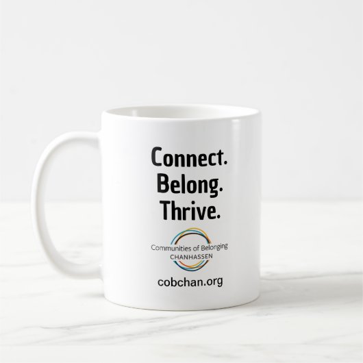CoBC-Tasse - Connect Belong Thrive Kaffeetasse (Links)