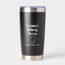 CoBC Tumbler (weißer Text) - Connect Belong Thrive