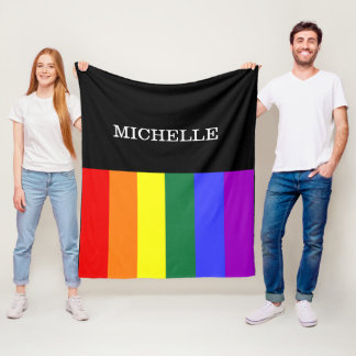 Cobertor de Lã M Orgulho Gay Rainbow Personalizado Fleecedecke