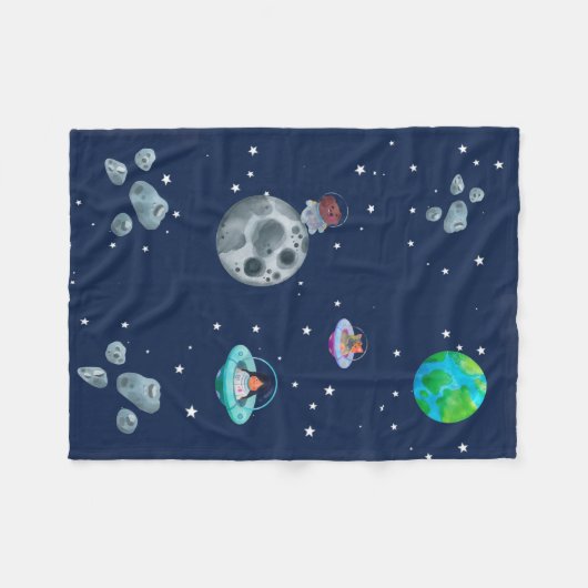 Cobertor De Velo Space themed blanket. Fleecedecke (Vorderseite (Horizontal))