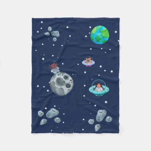 Cobertor De Velo Space themed blanket. Fleecedecke (Vorderseite)