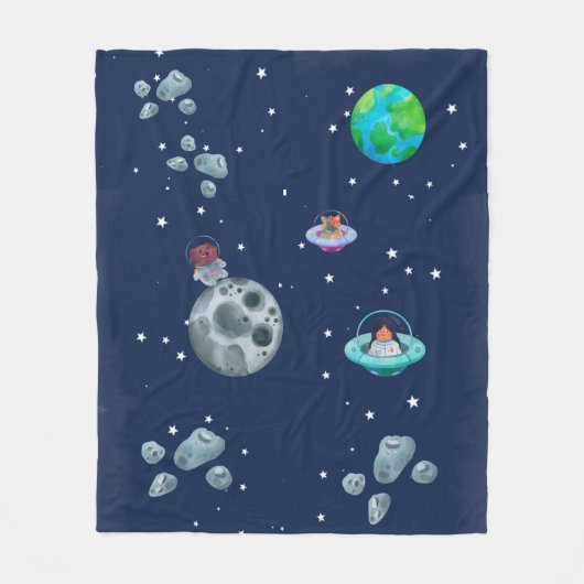 Cobertor De Velo Space themed blanket. Fleecedecke (Vorderseite)