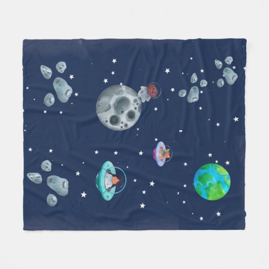 Cobertor De Velo Space themed blanket. Fleecedecke (Vorderseite (Horizontal))