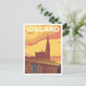 Cobh Ireland Art Vintage Travel Illustration Postkarte (Stehend Vorderseite)
