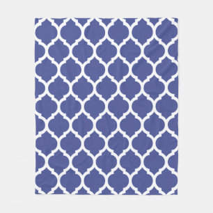 Coblat Blue Marokkanisches Quatrefolienmuster Fleecedecke