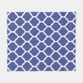 Coblat Blue Marokkanisches Quatrefolienmuster Fleecedecke (Vorderseite (Horizontal))