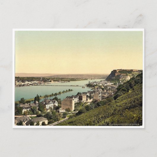 Coblenz und Ehrenbreitstein, Rhein, Deutschland Postkarte (Vorderseite)