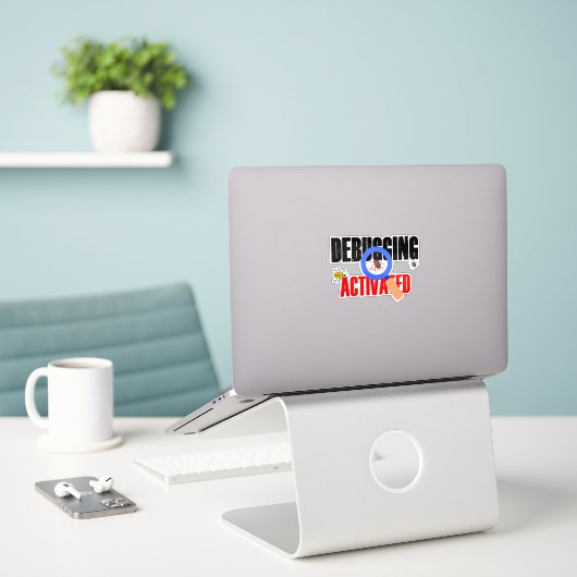 Cobol-Programmier-Debug-Modus aktiviert Sticker (Laptop auf Schreibtisch)