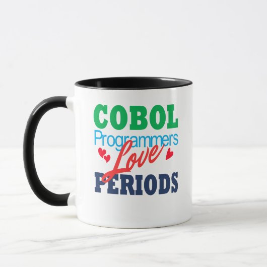 Cobol-Programmierer lieben Punkte Tasse (Links)
