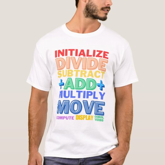 Cobol-Programmiersprache Grundlegende Verben T-Shirt (Vorderseite)