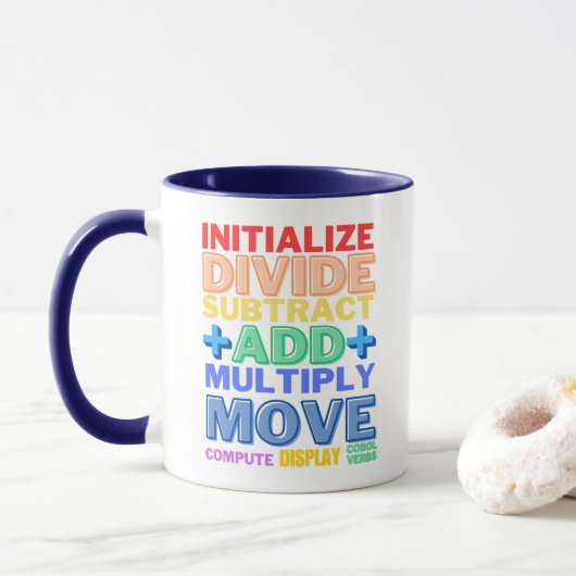Cobol-Programmiersprache Grundlegende Verben Tasse (Mit Donut)