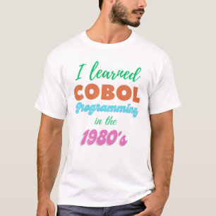 Cobol-Programmiersprache in den 1980er Jahren gele T-Shirt
