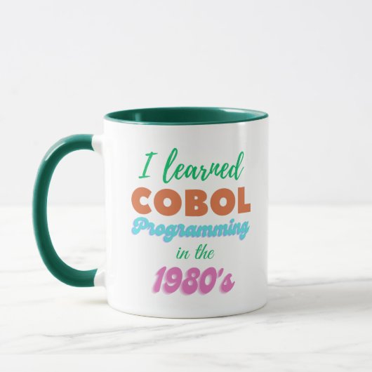 Cobol-Programmiersprache in den 1980er Jahren gele Tasse (Links)