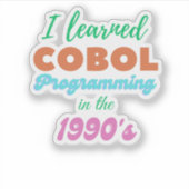 Cobol-Programmiersprache in den 90er Jahren erlern Aufkleber (Vorderseite)