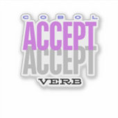 Cobol-Programmierung Accept Verb Aufkleber (Vorderseite)