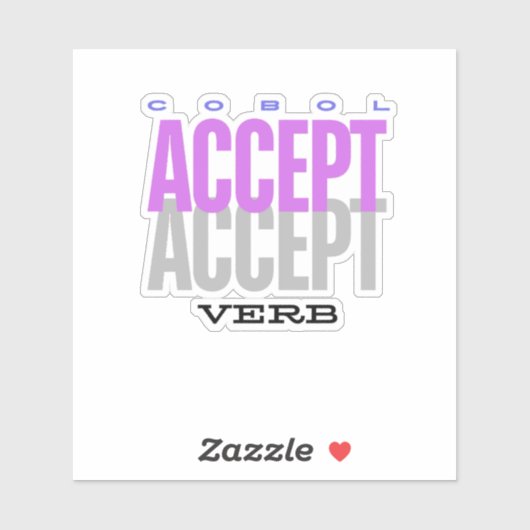 Cobol-Programmierung Accept Verb Aufkleber (Blatt)
