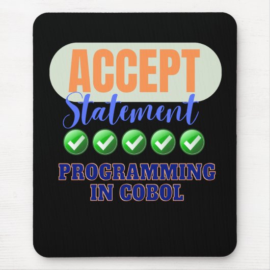 Cobol-Programmierung mit Accept-Anweisung Mousepad (Vorne)