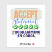 Cobol-Programmierung mit Accept Statement Aufklebe Aufkleber (Blatt)
