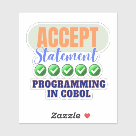 Cobol-Programmierung mit Accept Statement Aufklebe Aufkleber (Blatt)