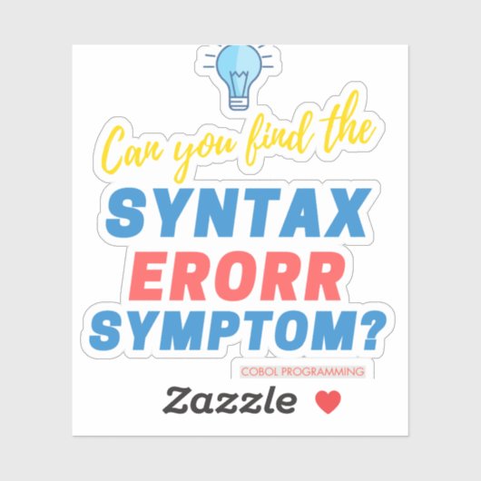 COBOL Syntax Error Challenge Tee for Coders  Aufkleber (Blatt)