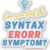 COBOL Syntax Error Challenge Tee for Coders Aufkleber (Vorderseite)