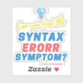 COBOL-Syntaxfehler-Herausforderung-T-Shirt für Cod Aufkleber (Blatt)