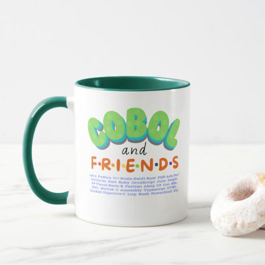 Cobol und Freunde Programmiersprachen Tasse (Mit Donut)