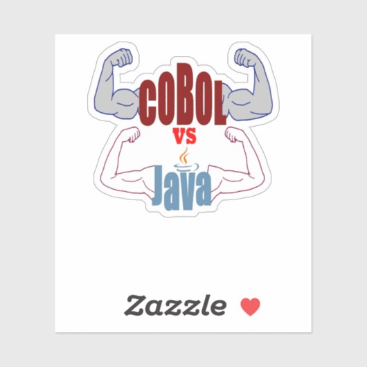 Cobol vs Java Programmiersprachen Showdown  Aufkleber (Blatt)