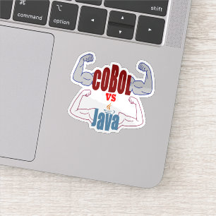 Cobol vs Java Programmiersprachen Showdown Aufkleber