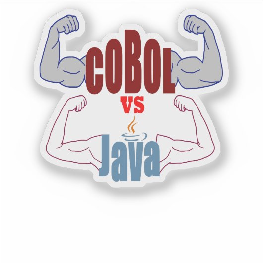 Cobol vs Java Programming Languages Showdown  Aufkleber (Vorderseite)